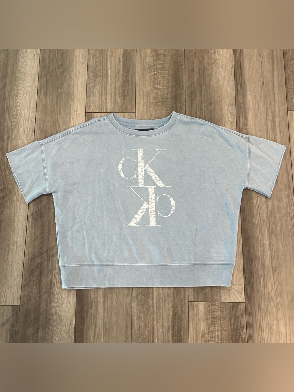 Calvin Klein Jeans Light Blue Logo Short Sleeve Sweatshirt